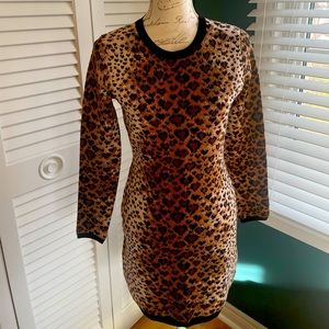 RED VALENTINO leopard sweater dress